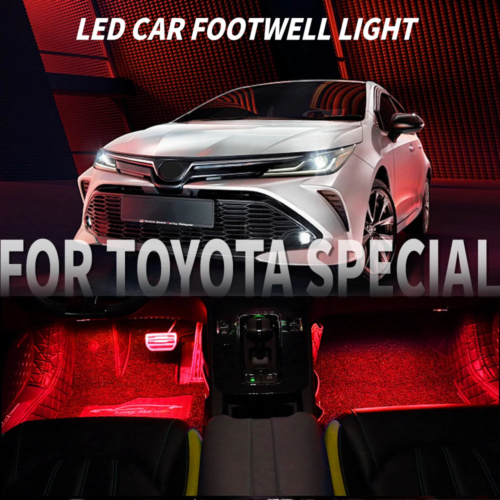 2pcs Car Foot Well Light Atmosphere Door Side Ambient Light Auto Underground Bulbs Interior Signal Lamps For Toyota Honda Lexus