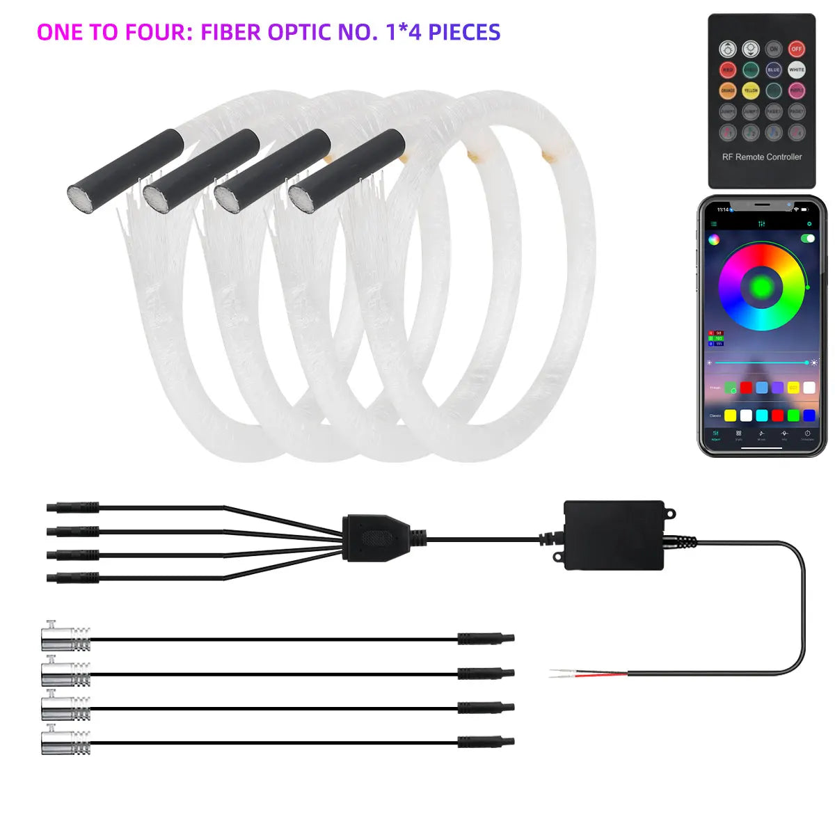 Car Roof Star Light RGB Interior ambient light APP Remote Control Fiber Optic Star Ceiling Light Starry Sky ceiling for Car Home