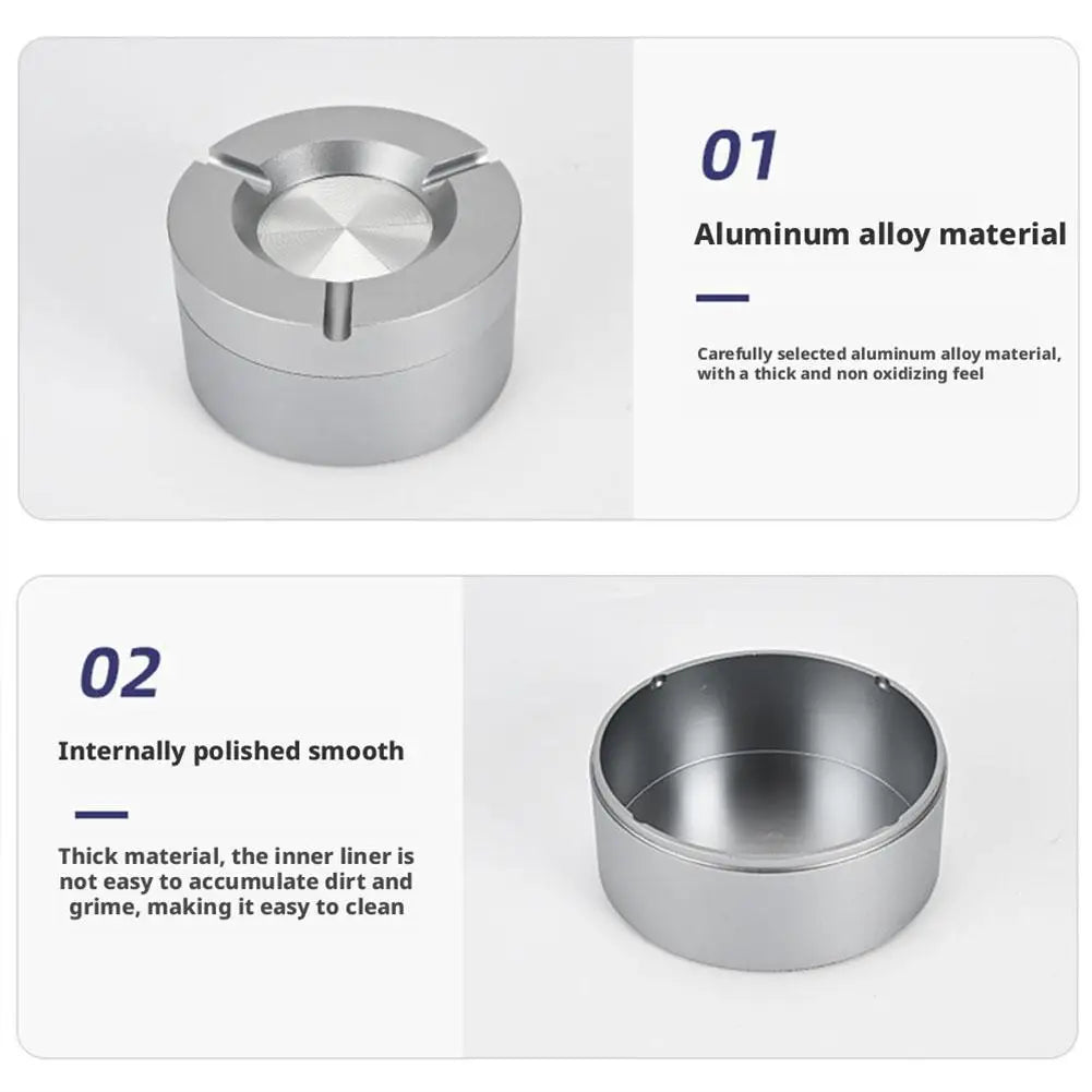 New Cool Premium Feel Mechanical Rotating Ashtray With Lid Ash Tray For Smoking Accessories Home Car Gift For Boyfriend