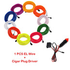 EL Wire String Strip Rope Tube Light Neon Light Glow Flat Edge Car Interior DIY Flexible Ambient Lamp Party Atmosphere Prop USB