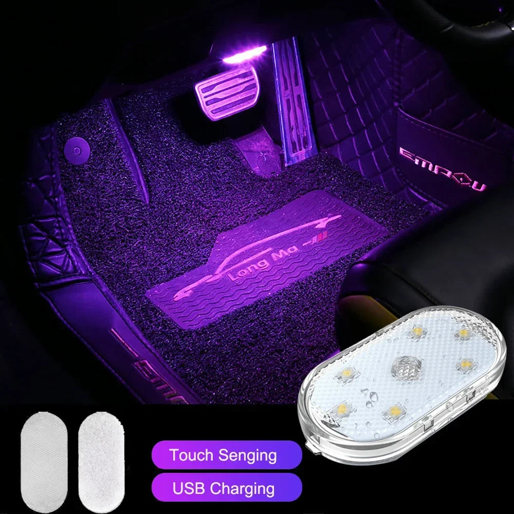 Wireless Led Lights for Car Interior, Car Led Lights Interior, USB Rechargeable Automotive Neon Accent Light Decorative Lamps