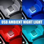 Universal Car USB Led Light Atmosphere Light DC5V Vehicle Ambient Lamp Mini USB LED Light Car Interior Decorations Accessories