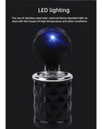 Car Cigarette Ashtray Cup With Lid With LED Light Portable Detachable Vehicle Ashtray Holder Cigarette Ashtray Auto Accessories