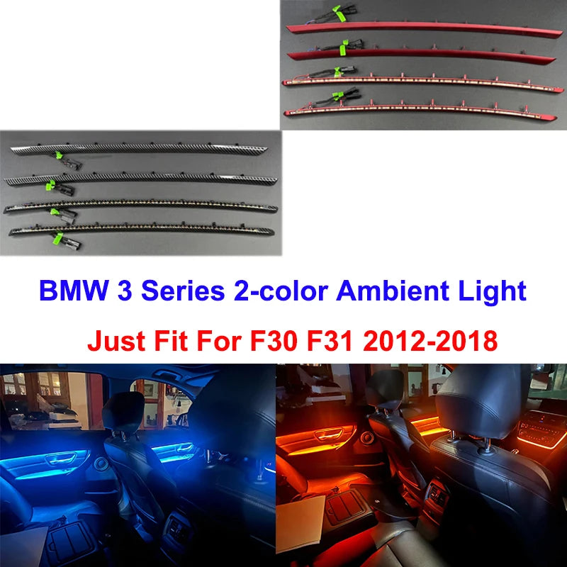 F30 F31 2 Colors Car Interior Door Trims Ambient Light LED Light Orange/Blue Color for Bmw 3 Series 2-color Ambient Light