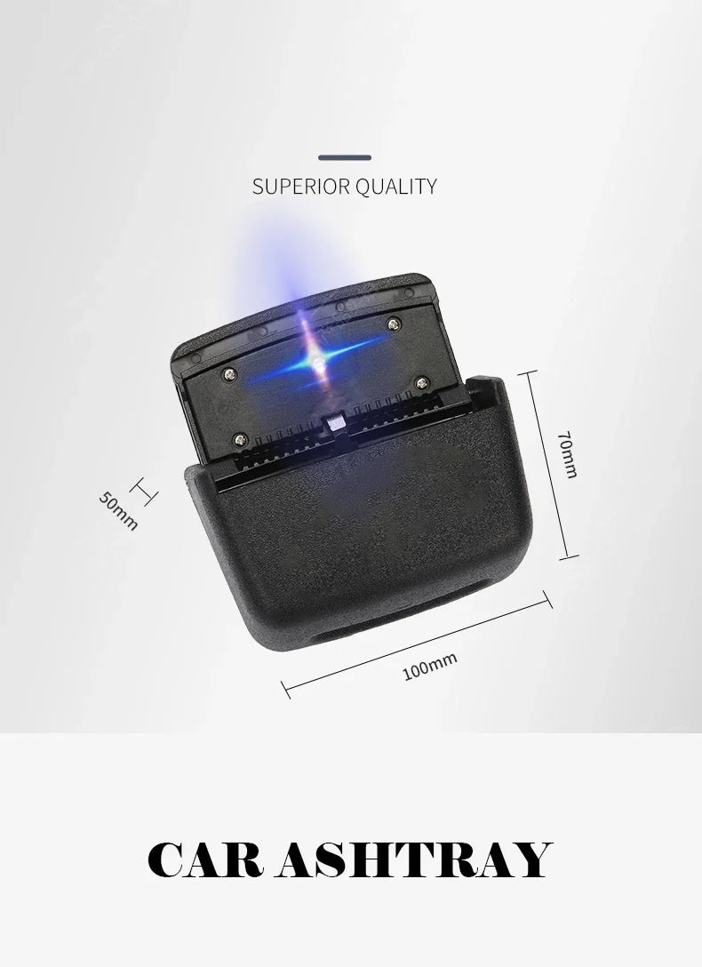Universal Car Ashtray With Led Lights Auto Cigarette Smokeless Portable Ash Tray With Cover Creative Multi-function Car Supplies