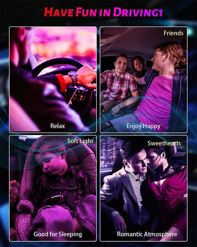 20 in1 New 2026 Smart Car Interior LED Ambient Lighting Welcome Mode Hidden Design Premium In Car Atmosphere Enhancement 64color