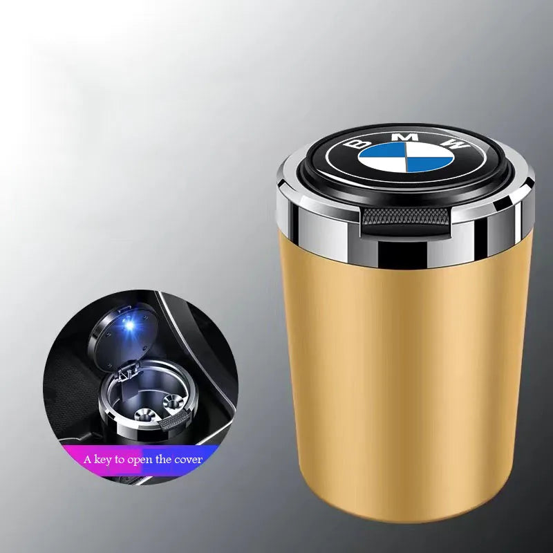 NEW Creative car ashtray with blue LED light metal liner suitable for BMW X1 X2 X3 X4 X5 X6 1 3 5 7 Series F40 F30 F20 F10 F34