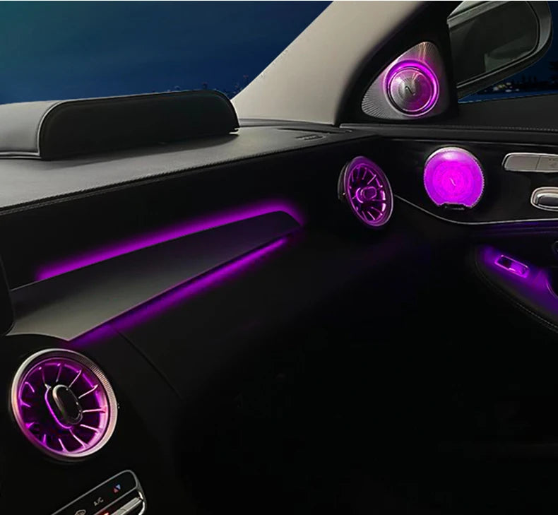 3/64 Color For Mercedes-Benz C/GLC class W205 X253 LHD Co-pilot Led Neon Ambient Light Passenger Atmosphere Lamp Dashboard 15-21