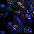 1set 9SMD Car Styling Foot Light Backlight Car Interior Decoration Light Blue with Cigarette Lighter12v Led