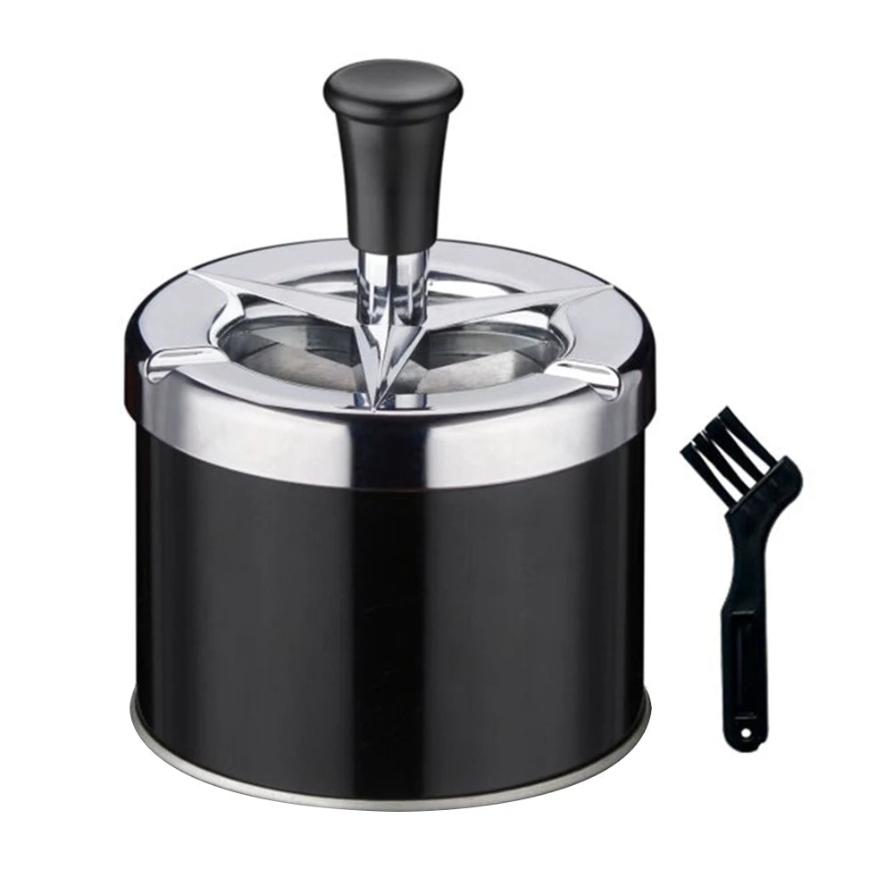 Push Down Ashtray Windproof Spinning Ashtray Metal Self-Cleaning Ashtray Desktop Ashtray for Home Office Car