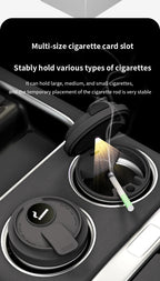 New Car Ashtray Creative Coffee Cup Style Car Ashtray with Lid 7 Color LED Light Metal Lining & ABS Shell Garbage Storage Cup
