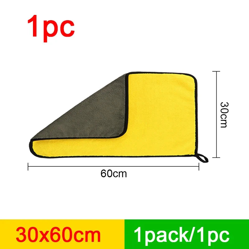 SEAMETAL Microfiber Car Wash Towel Ultra-Soft Scratch-Free Car Cleaning Towel Double-Side 400GSM Drying Cloth High Absorbency