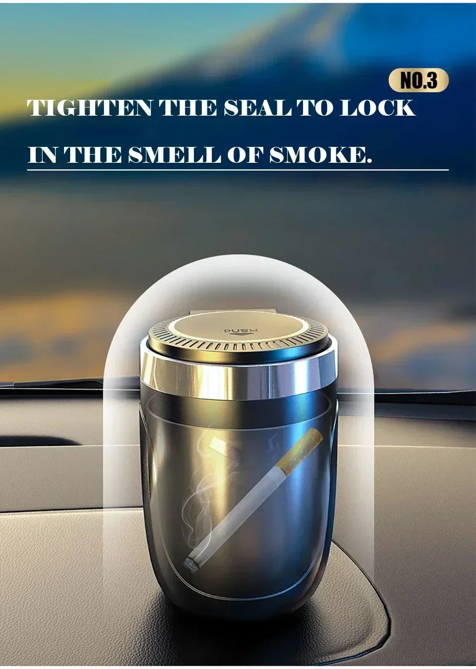 Car Cigarette Ashtray Cup With Lid With LED Light Portable Detachable Vehicle Ashtray Holder Cigarette Ashtray Interior Parts
