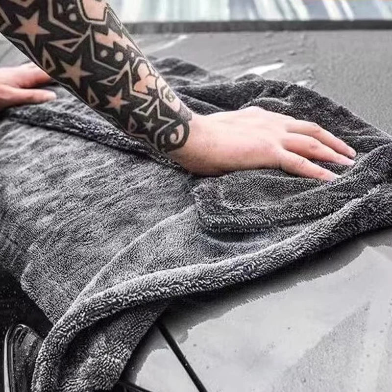 Premium Microfiber Car Towel, 1200 Gsm, Dual-Sided Absorbent, Quick Drying, Large Size 23.62x35.43in, Ideal for Auto Cleaning