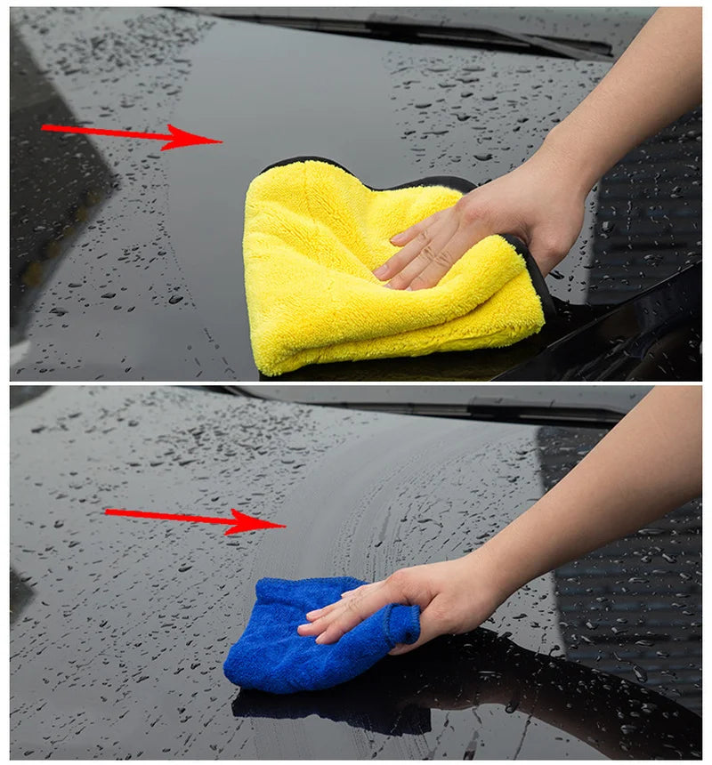 3PCs Microfiber Car Cleaning Towels Car Wash Drying Cloth Hemming Microfiber Towel Care Wash Cloth Car Detailing Accessories