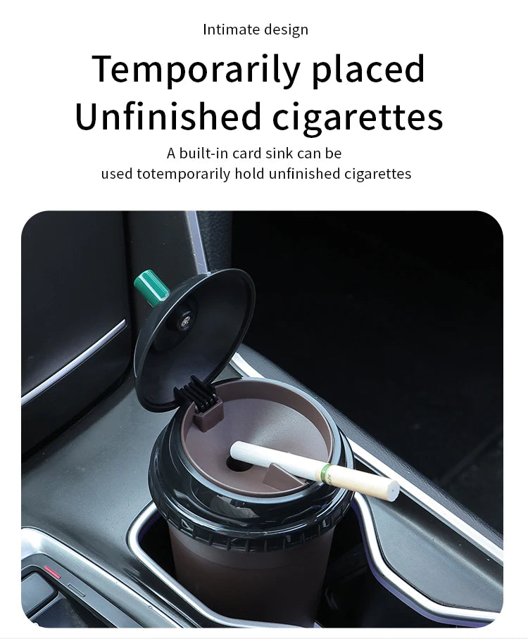 Coffee Cup Shaped On-Board Ashtrays Car Ashtray With Lid Portable Inner Liner High Flame Retardant For Cigars And Cigarettes