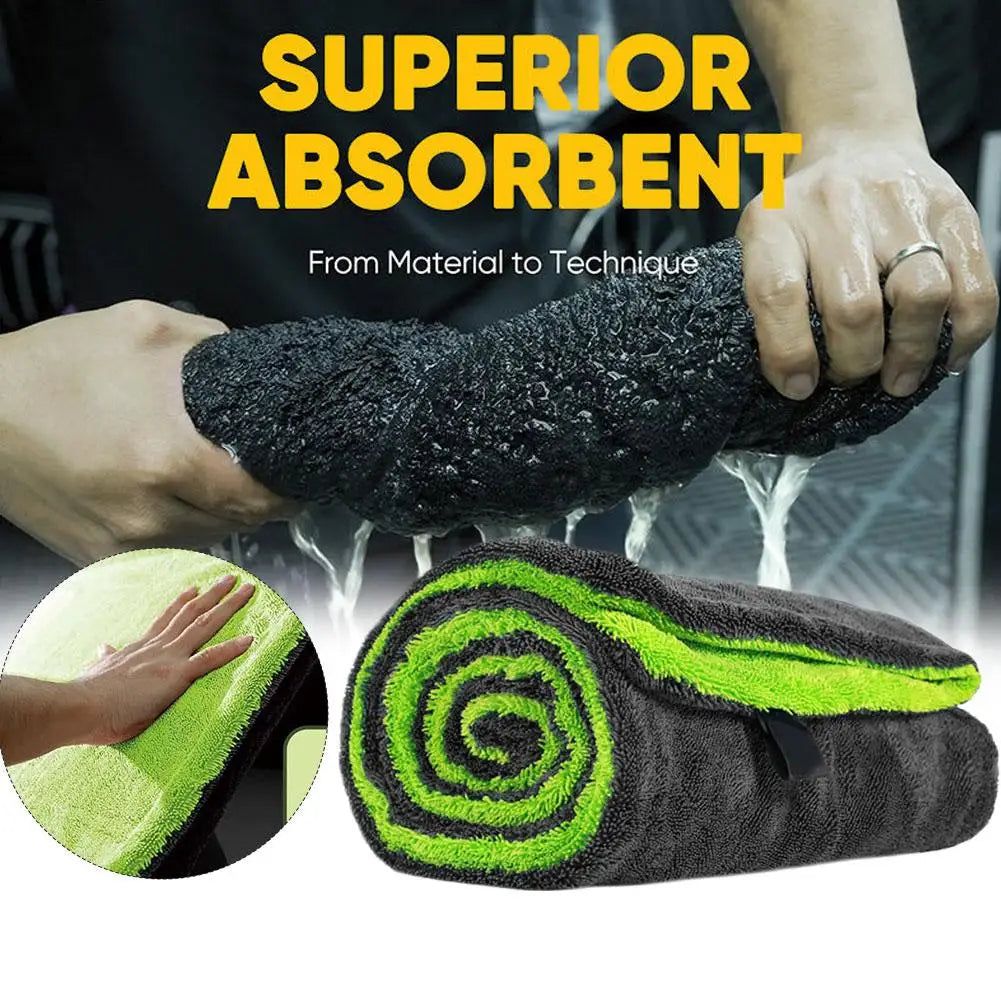 Double-sided Thickened Car Washing Towel Auto Cleaning Drying Cloth Car Care Detailing Cloth Water Absorption Car Cleaning Rag
