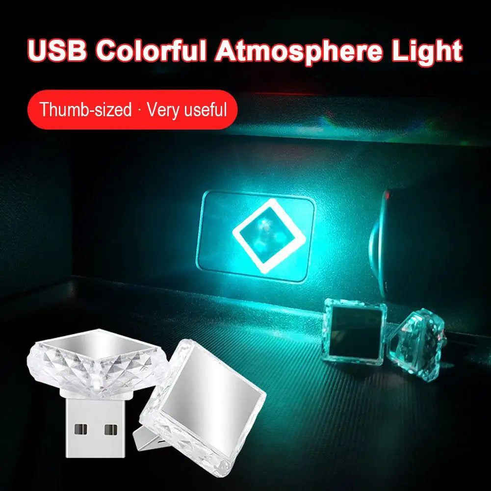 Car Interior USB/Type C LED Mood Light Touch Control Night Lamp with 6 Color and 4 Modes for Vehicle Room and More