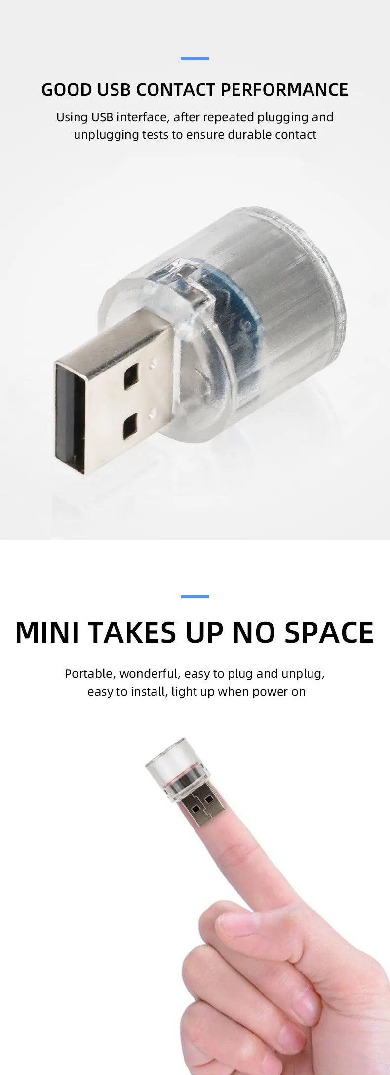 1PC Car Mini USB Led Atmosphere Light For Party Ambient Automotive Portable Plug and Play Car Decorative Interior Lamp 12V