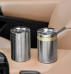 2025 new stainless steel car ashtray seal rotating car anti-ash flying cylinder large metal creative car