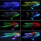 18/22 in 1 Acrylic Led Car Ambient Light RGB 213 64 Color Bluetooth Rainbow Strip Streamer Interior Symphony Atmosphere Lamp 12V