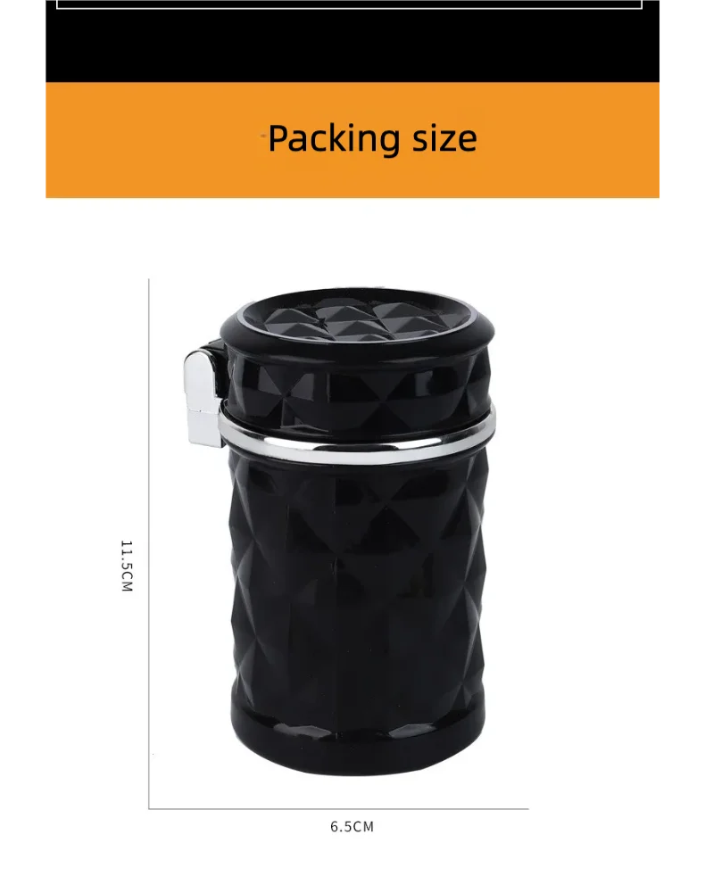 Car Cigarette Ashtray Cup With Lid With LED Light Portable Detachable Vehicle Ashtray Holder Cigarette Ashtray Auto Accessories