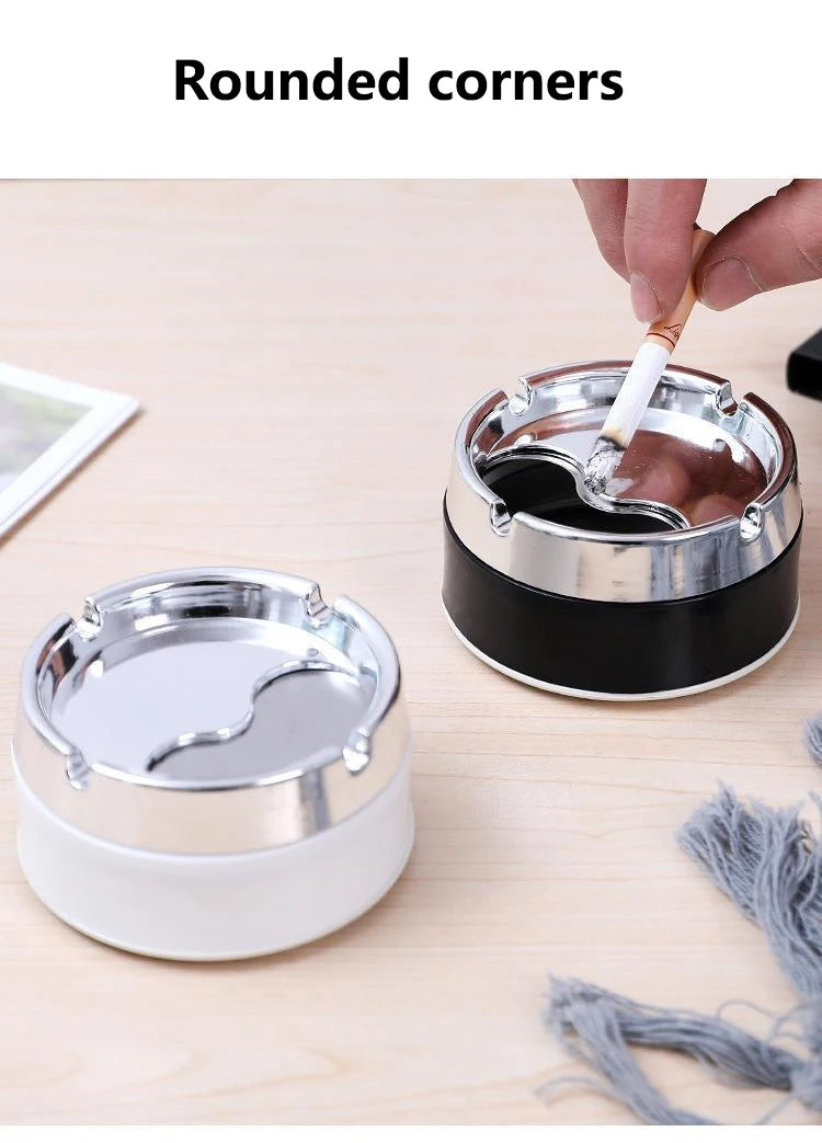 1PC Car Ashtray Sealed Stainless Steel Rotating Ashtray with Lid Windproof Thickened Car Dust Storage Box Home Office Ashtray