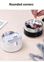 1PC Car Ashtray Sealed Stainless Steel Rotating Ashtray with Lid Windproof Thickened Car Dust Storage Box Home Office Ashtray