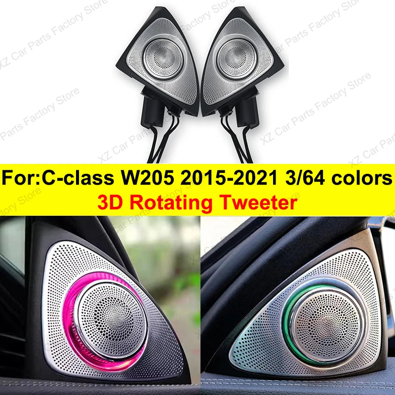3/64 Colour Car LED Ambient Light for Mercedes-Benz C/GLC Class Coupe W205 C43 C63 X253 LED Door Speaker Cover Vents RetrofitSet