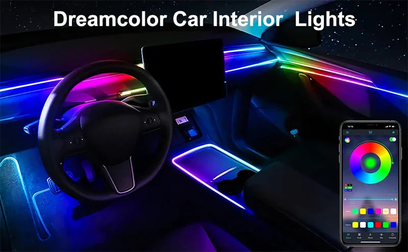 20 in1 New 2026 Smart Car Interior LED Ambient Lighting Welcome Mode Hidden Design Premium In Car Atmosphere Enhancement 64color