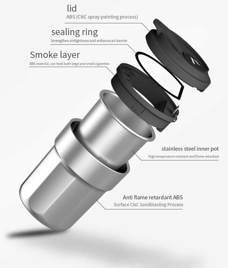 New Car Ashtray Creative Coffee Cup Style Car Ashtray with Lid 7 Color LED Light Metal Lining & ABS Shell Garbage Storage Cup