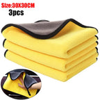 3PCs Microfiber Car Cleaning Towels Car Wash Drying Cloth Hemming Microfiber Towel Care Wash Cloth Car Detailing Accessories