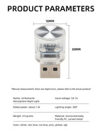 1PC Car Mini USB Led Atmosphere Light For Party Ambient Automotive Portable Plug and Play Car Decorative Interior Lamp 12V