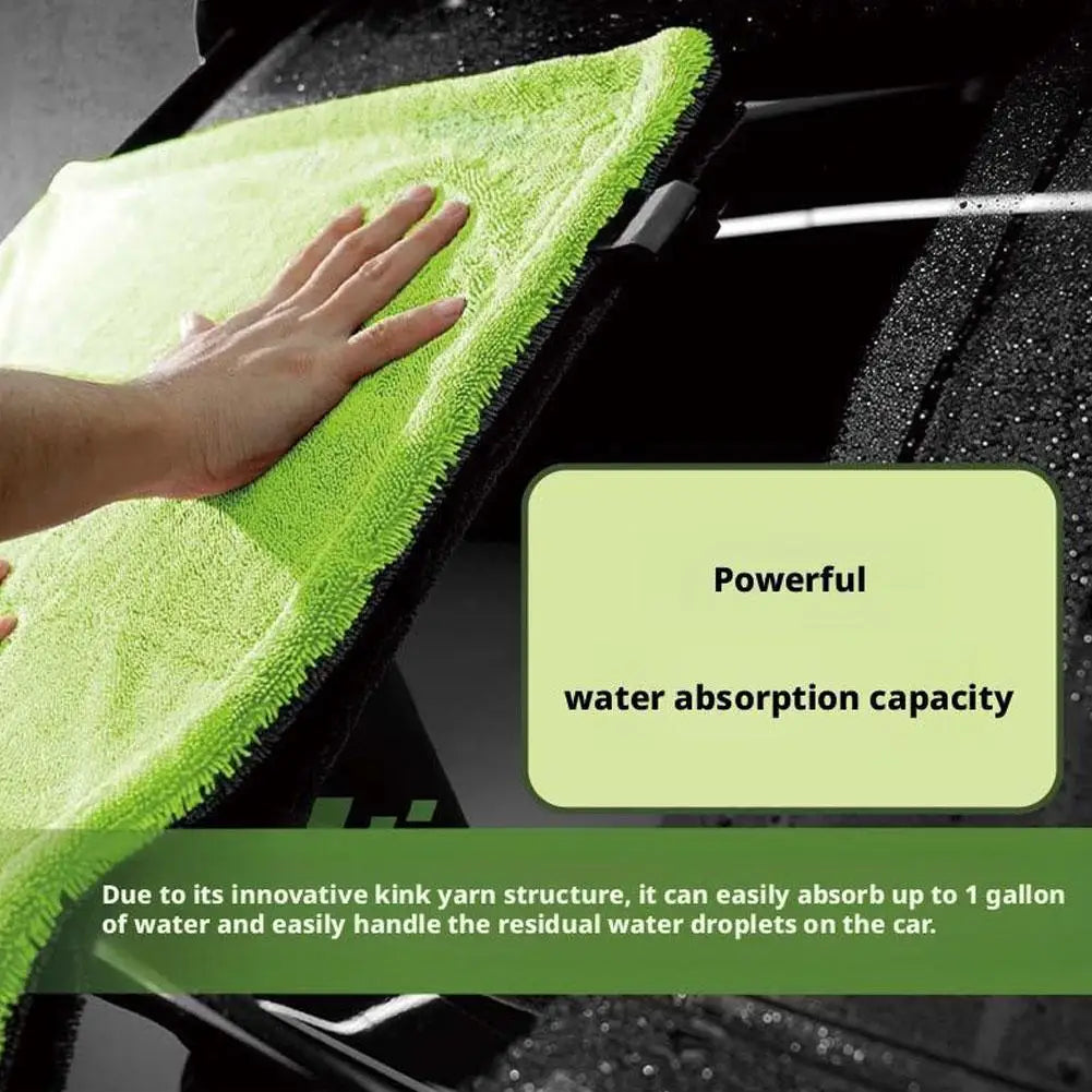 Double-sided Thickened Car Washing Towel Auto Cleaning Drying Cloth Car Care Detailing Cloth Water Absorption Car Cleaning Rag