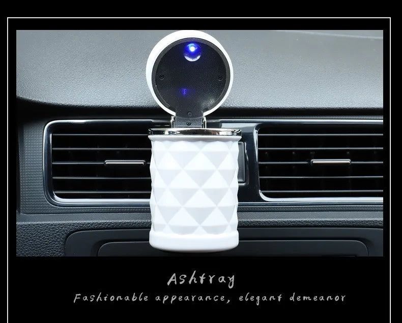 Car Cigarette Ashtray Cup With Lid With LED Light Portable Detachable Vehicle Ashtray Holder Cigarette Ashtray Auto Accessories