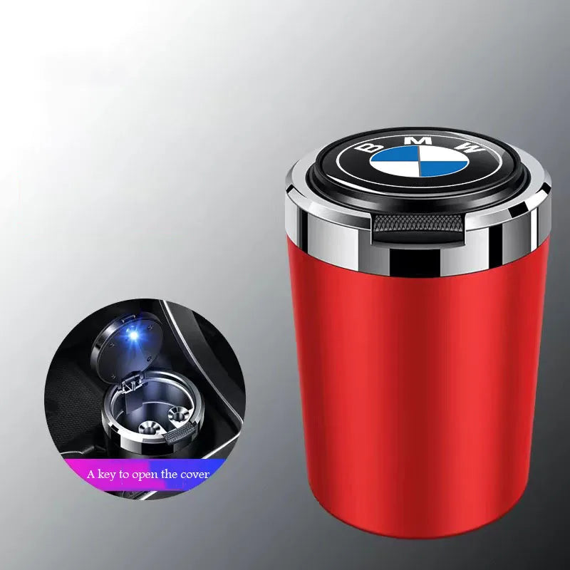 NEW Creative car ashtray with blue LED light metal liner suitable for BMW X1 X2 X3 X4 X5 X6 1 3 5 7 Series F40 F30 F20 F10 F34