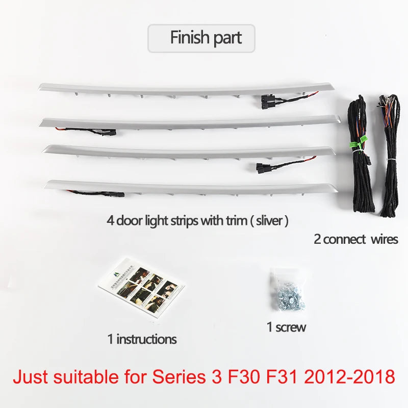 F30 F31 2 Colors Car Interior Door Trims Ambient Light LED Light Orange/Blue Color for Bmw 3 Series 2-color Ambient Light