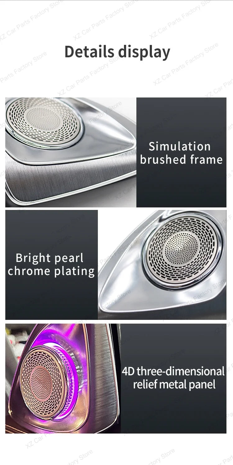 3/64 Colour Car LED Ambient Light for Mercedes-Benz C/GLC Class Coupe W205 C43 C63 X253 LED Door Speaker Cover Vents RetrofitSet