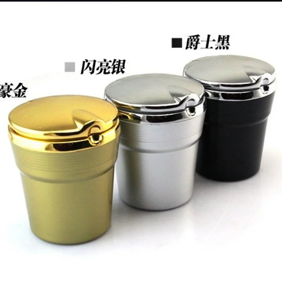 Car Ashtray Car Garbag Can with Led Light with Cover Creative Personality Covered Car Inside The Car Multi-function Car Supplie