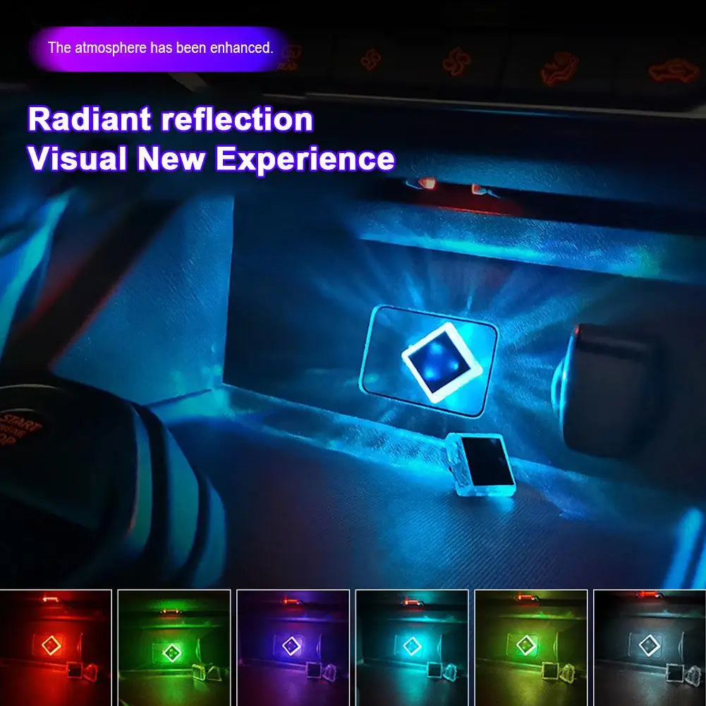 Car Interior USB/Type C LED Mood Light Touch Control Night Lamp with 6 Color and 4 Modes for Vehicle Room and More