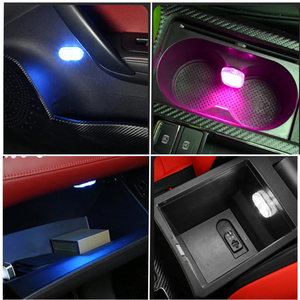 Wireless Led Lights for Car Interior, Car Led Lights Interior, USB Rechargeable Automotive Neon Accent Light Decorative Lamps