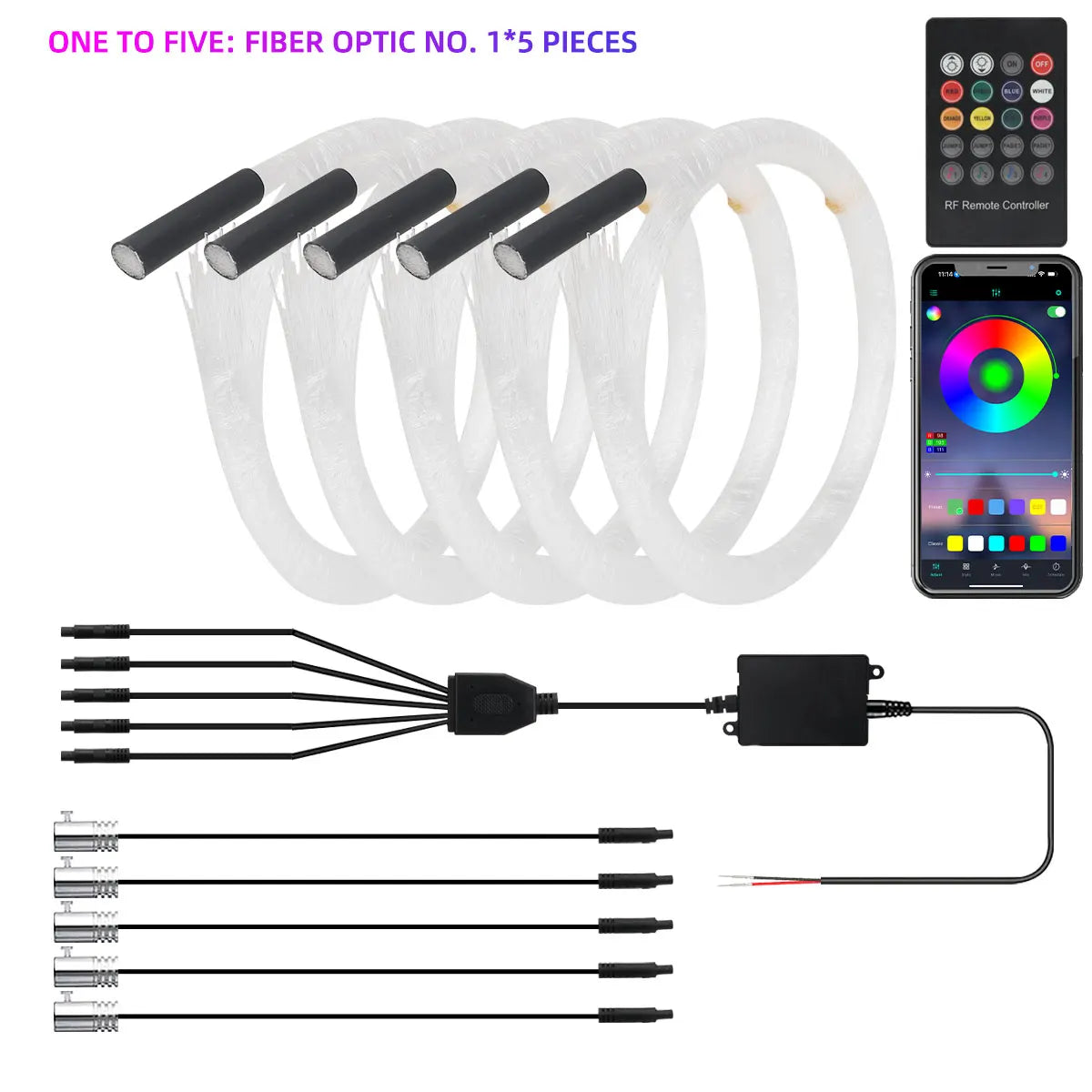 Car Roof Star Light RGB Interior ambient light APP Remote Control Fiber Optic Star Ceiling Light Starry Sky ceiling for Car Home