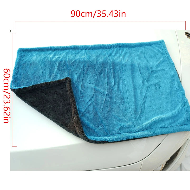 Premium Microfiber Car Towel, 1200 Gsm, Dual-Sided Absorbent, Quick Drying, Large Size 23.62x35.43in, Ideal for Auto Cleaning