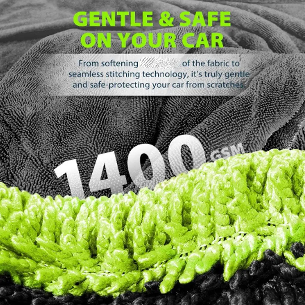 Double-sided Thickened Car Washing Towel Auto Cleaning Drying Cloth Car Care Detailing Cloth Water Absorption Car Cleaning Rag
