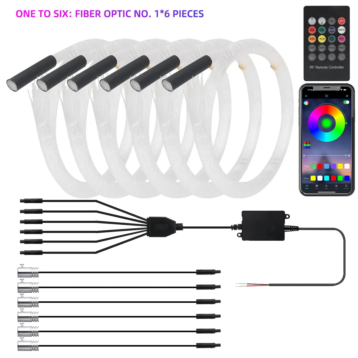 Car Roof Star Light RGB Interior ambient light APP Remote Control Fiber Optic Star Ceiling Light Starry Sky ceiling for Car Home