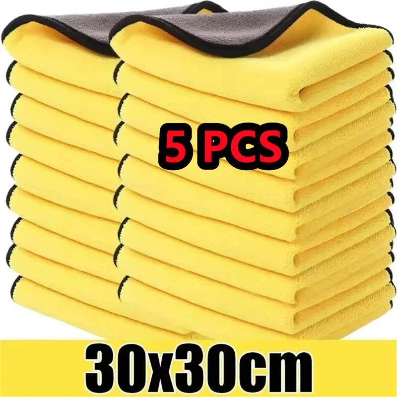 Double Sides Car Microfiber Cloths Super Absorbent Washing Drying Cleaning Towels Auto Detailing Towel Rags Clean Tool