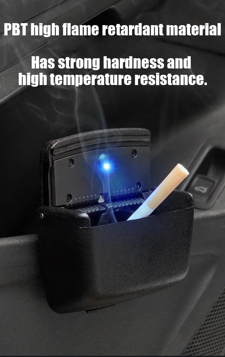 Universal Car Ashtray With Led Lights Auto Cigarette Smokeless Portable Ash Tray With Cover Creative Multi-function Car Supplies